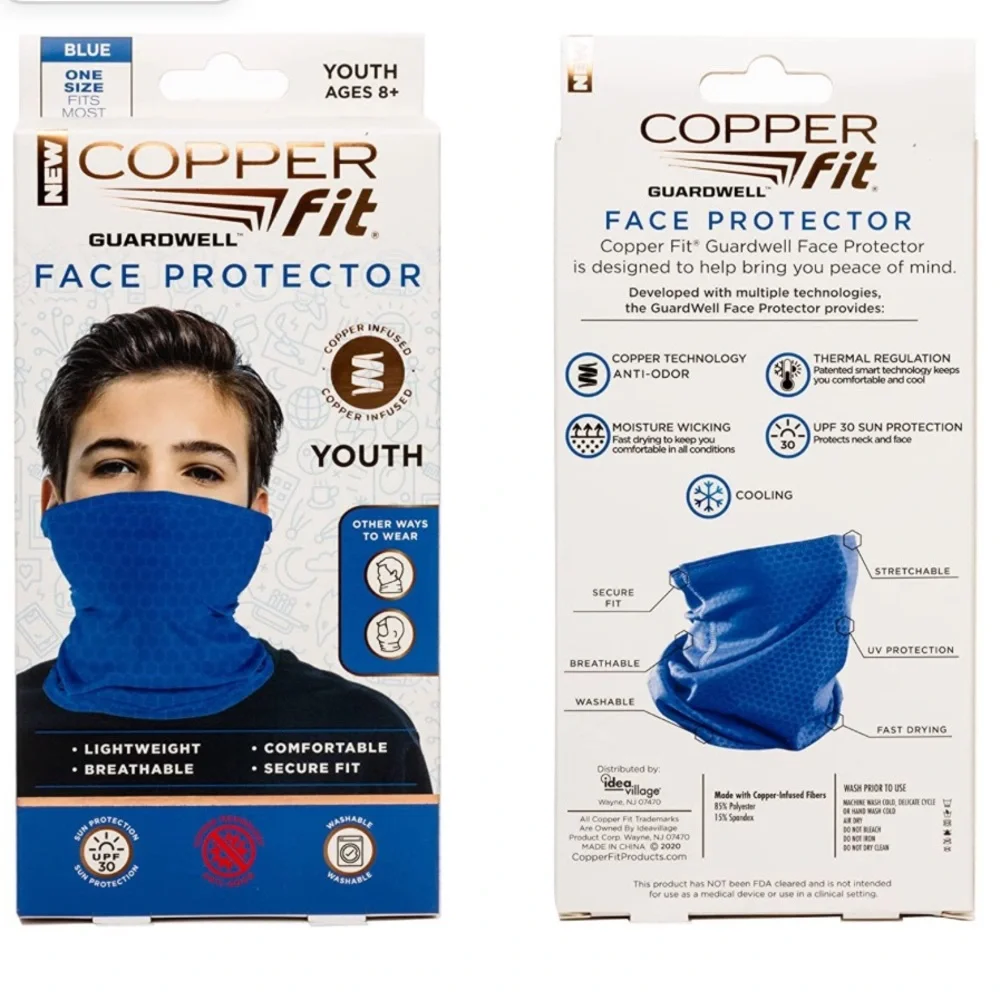 Winter New Youth Face Protector and Neck Gaiter Copper Fit Blue